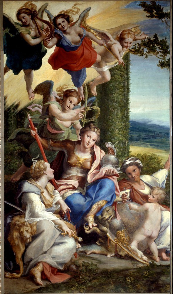 Allegorie der Tugend von (c.1489-1534) Correggio: Kunstdruck