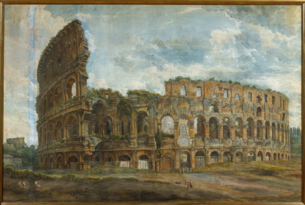 Außenansicht des Kolosseums in Rom von Abraham Louis Rodolphe Ducros