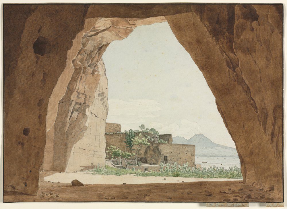 Vesuv und die Bucht von Neapel aus einer Höhle, 1820 von Adolf von Heydeck