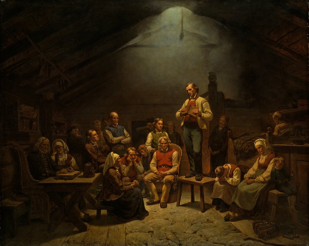 Niedrige Kirchliche Andacht von Adolph Tidemand