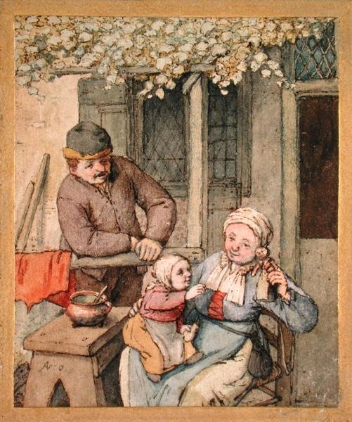 Das Kind und die Puppe von Adriaen Jansz. van Ostade