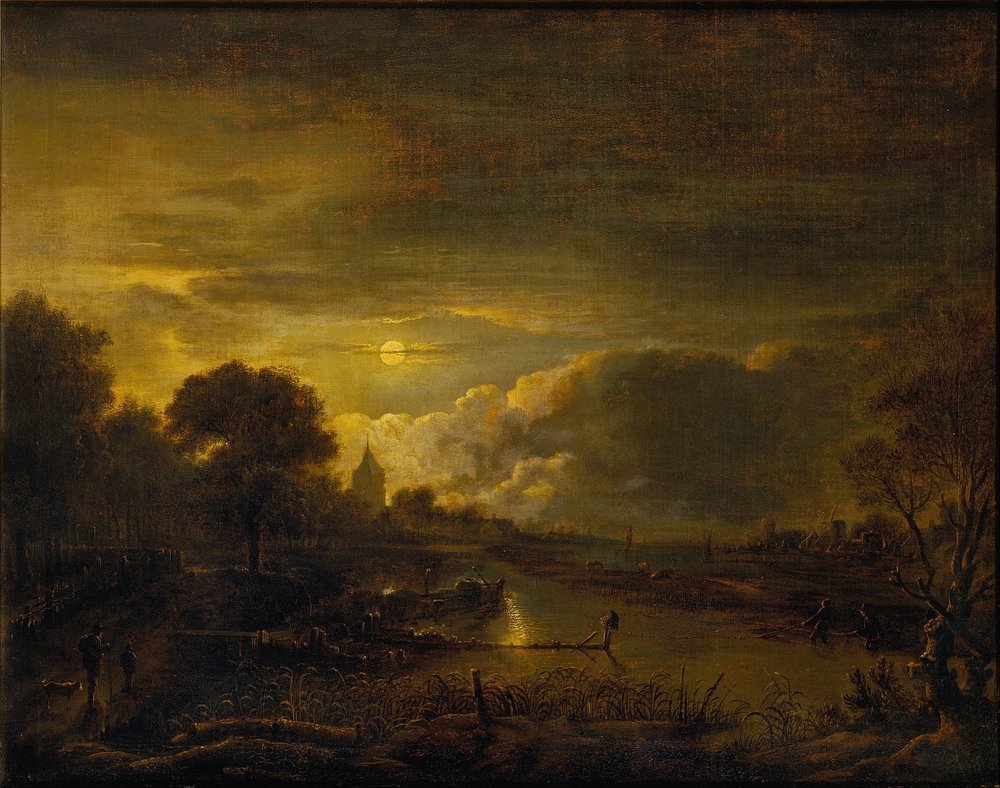 Flusslandschaft im Mondschein von Aert van der Neer