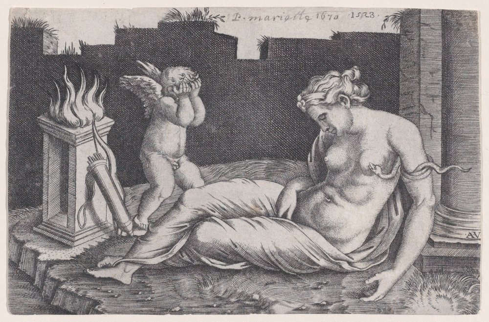 Kleopatra, datiert 1528 von Agostino Veneziano