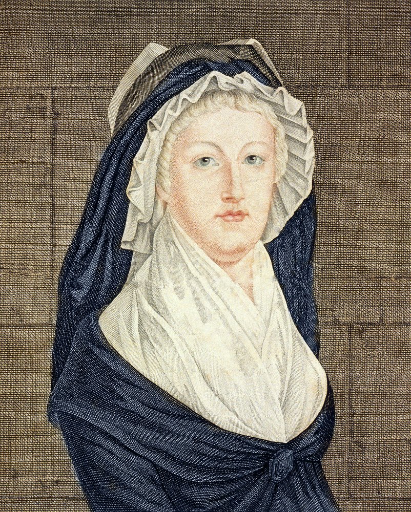 Marie Antoinette (1755-93) in der Concierge, nach einem Gemälde von Alexandre Kucharski (1741-1819) - Porträt von Königin Marie Antoinette (1755-1793) in der Concierge - Gravur nach dem Gemälde von Alexandre Kucharski (1741-1819) von Alexandre Kucharski