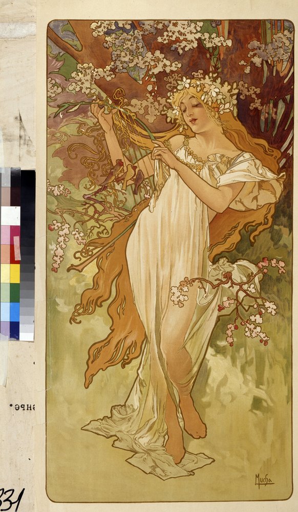 Jugendstil-Duschvorhang Von Alphonse Mucha – Jahreszeiten-Motiv Für Dein Badezimmer