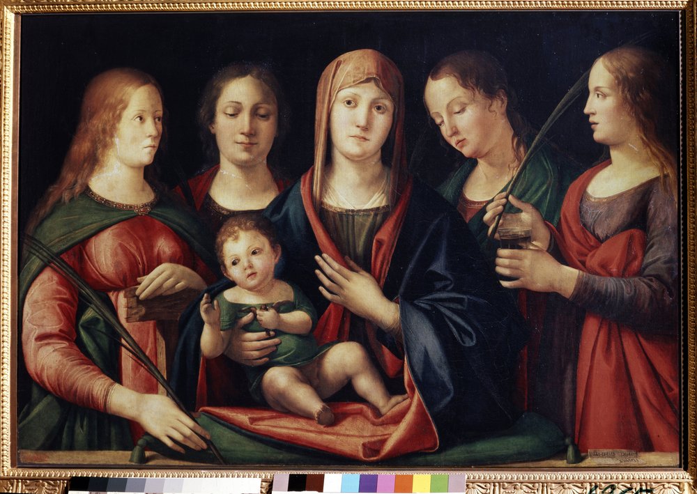Die Madonna und das Kind mit Maria Magdalena, der Heiligen Katharina und zwei Heiligen von Alvise Vivarini