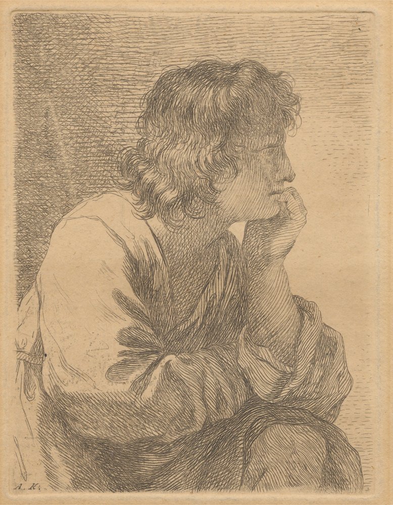Profil eines jungen Mannes in Meditation von Angelica Kauffmann