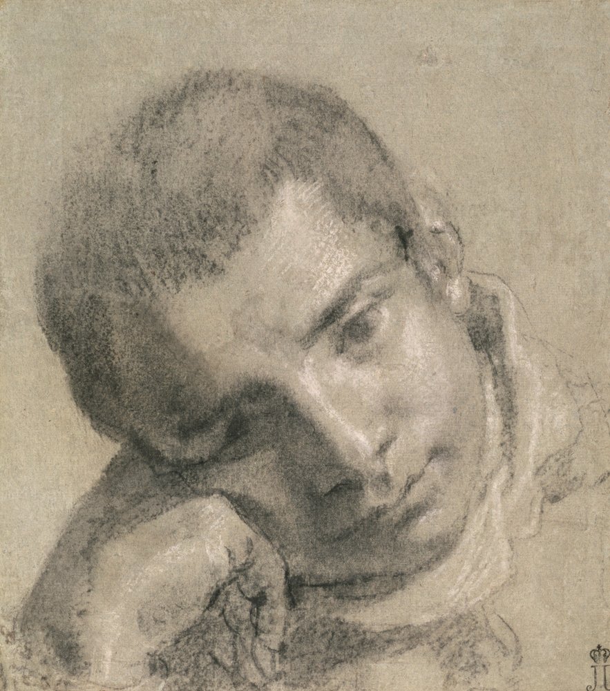 Kopf eines Jugendlichen von Annibale Carracci Kunstdruck