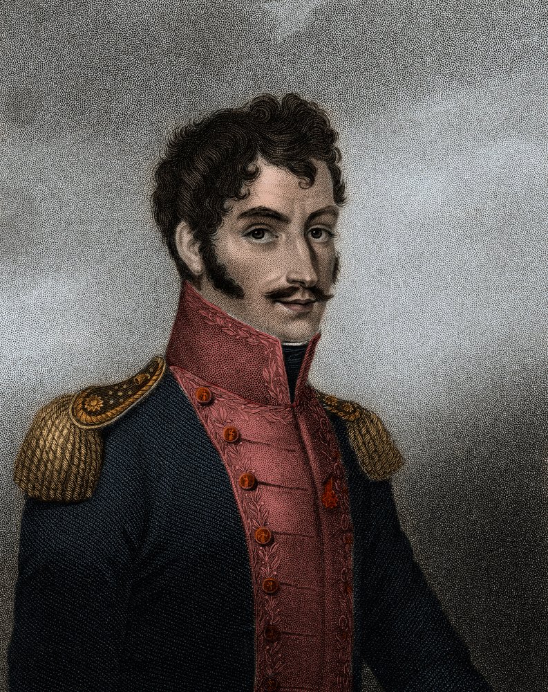 Porträt des venezolanischen Politikers und Militärs Simon Bolivar (1783-1830), Präsident von Kolumbien und Peru von Anonymous Anonymous