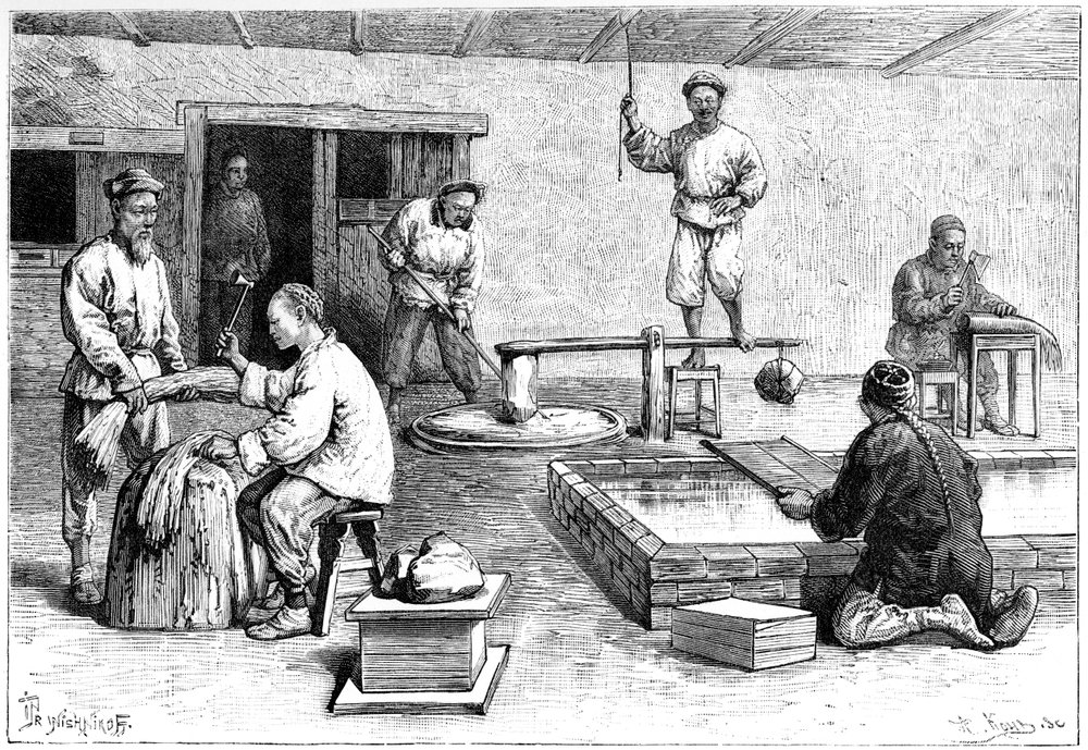 Eine Papiermühle, China, 1895 von Armand Kohl
