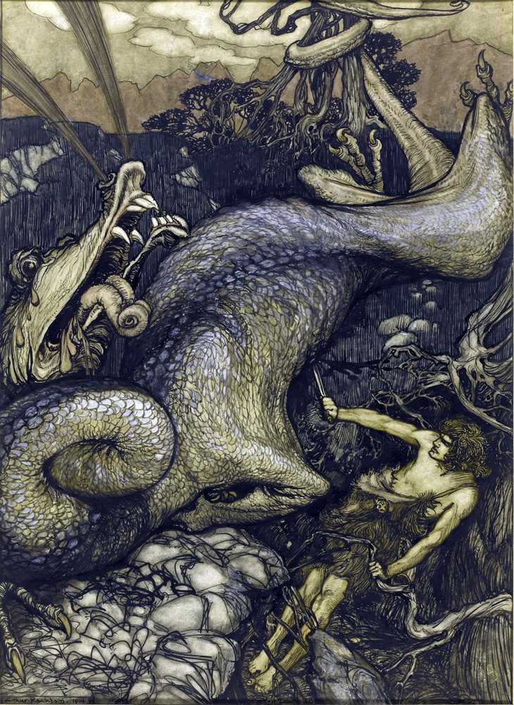 Siegfried der Drachentöter von Arthur Rackham
