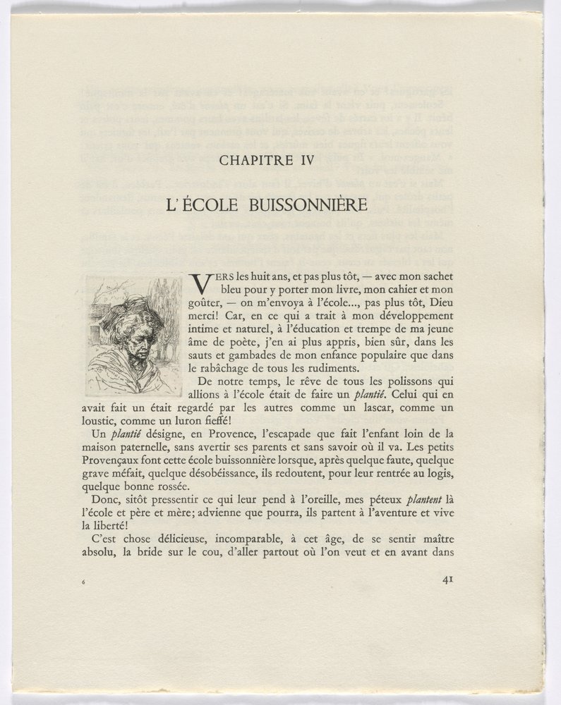 Frédéric Mistral: Mémoires et Récits von Frédéric Mistral: Büste einer Frau (Seite 41) von Auguste Brouet