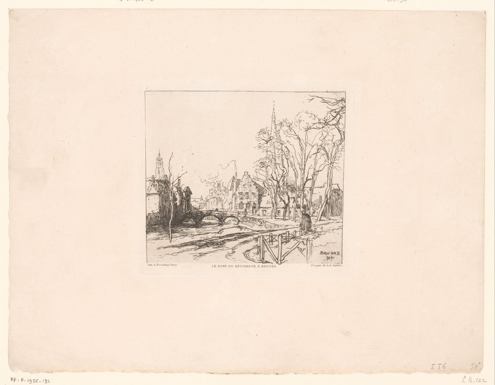 Ansicht der Brücke beim Beginenhof in Brügge von Auguste Lepere