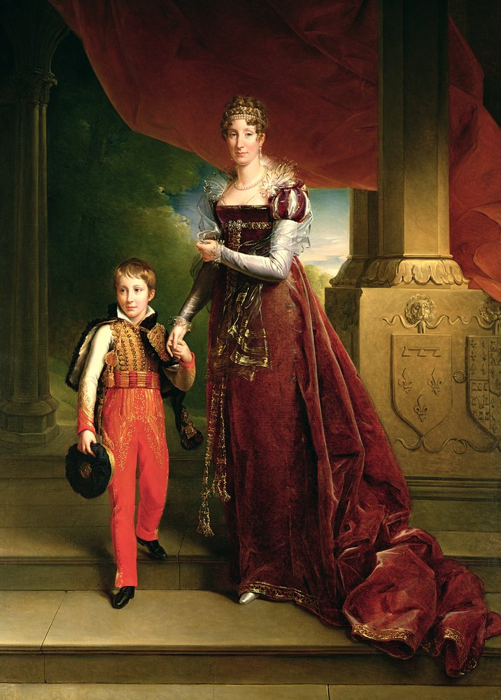 Marie Amélie de Bourbon (1782-1866), Herzogin von Orléans, und ihr Sohn, Prinz Ferdinand (1810-42), Herzog von Chartres von Baron François Pascal Simon Gérard