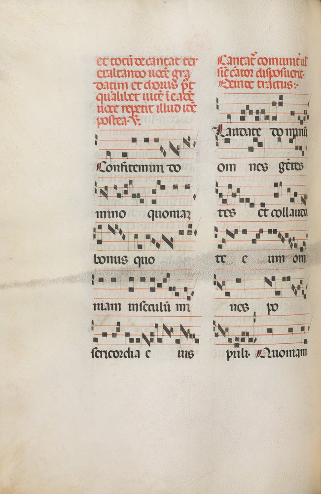 Missale: Fol. 171v: Musik für Alleluja usw. zu Beginn von Ostern, 1469 von Bartolomeo Caporali