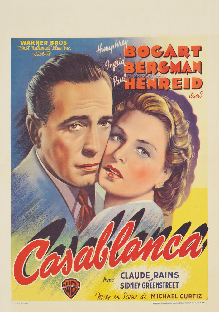 Ein belgisches Plakat als Werbung für den Film „Casablanca“ von Belgian School