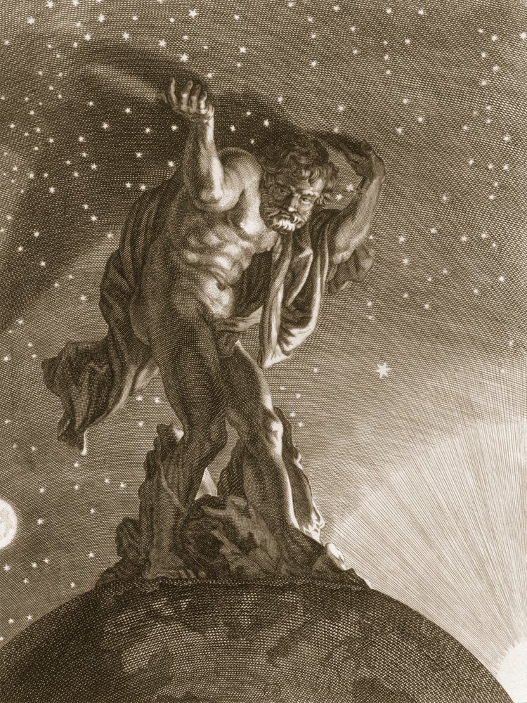 Atlas trägt den Himmel auf seinen Schultern, 1731 von Bernard Picart