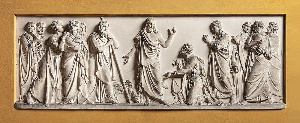 Christus überträgt dem heiligen Petrus die Führung der Kirche von Bertel Thorvaldsen