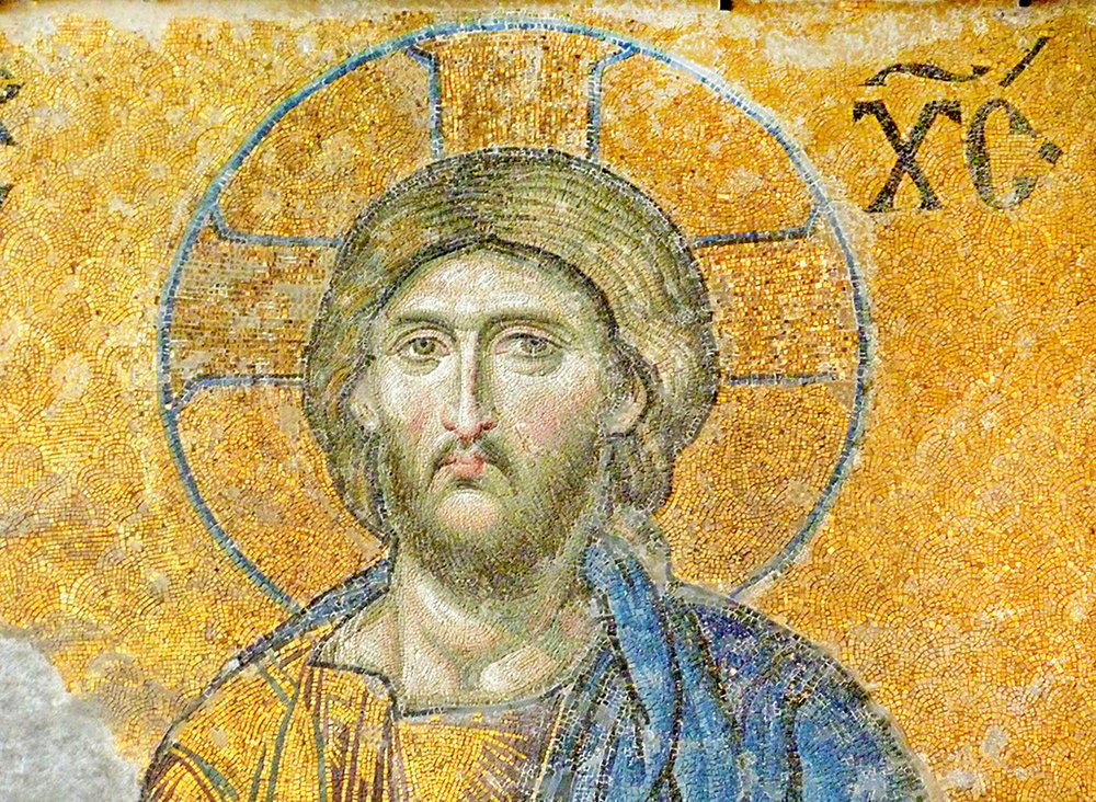 Das Deësis-Mosaik mit Christus, Hagia Sophia, Türkei, um 1261 von Byzantine