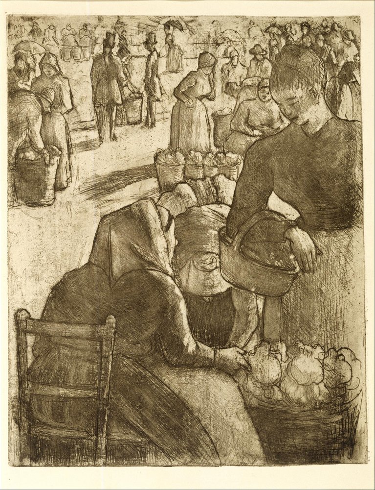 Gemüsemarkt in Pontoise von Camille Pissarro