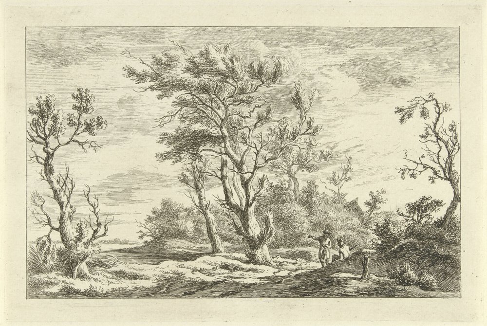 Reisende in einer Landschaft (Landschaften A-F) von Carel Lodewijk Hansen