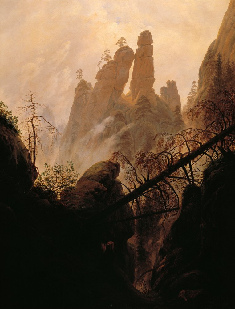 Felsenschlucht (Lebensdaten des Künstlers: 1774-1840) von Caspar David Friedrich