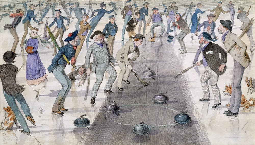 Curling-Match auf dem Duddingston Loch