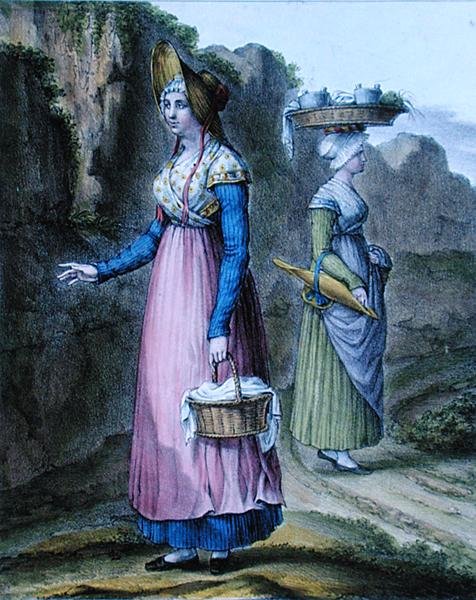 Bäuerinnen aus der Region Lyon, Tafel 2 aus 'Suite de Costumes', ca. 1845 von Charpentier