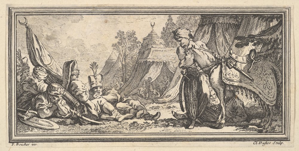 Türkische Soldaten ruhen sich aus, 1746-47 von Claude Augustin Duflos