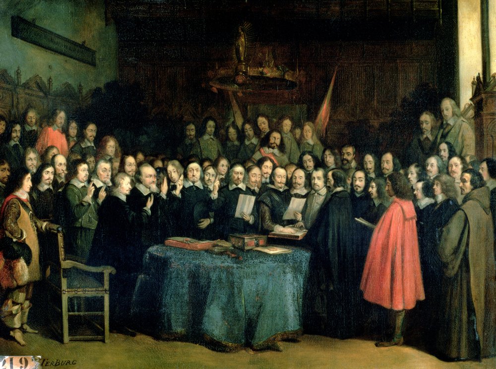 Der Schwur zur Ratifizierung des Vertrags von Münster, 15. Mai 1648, ca. 1837 von Claude Jacquand