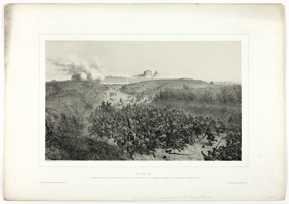 30. April 1849, aus Souvenirs d’Italie: Expédition de Rome von Denis-Auguste-Marie Raffet