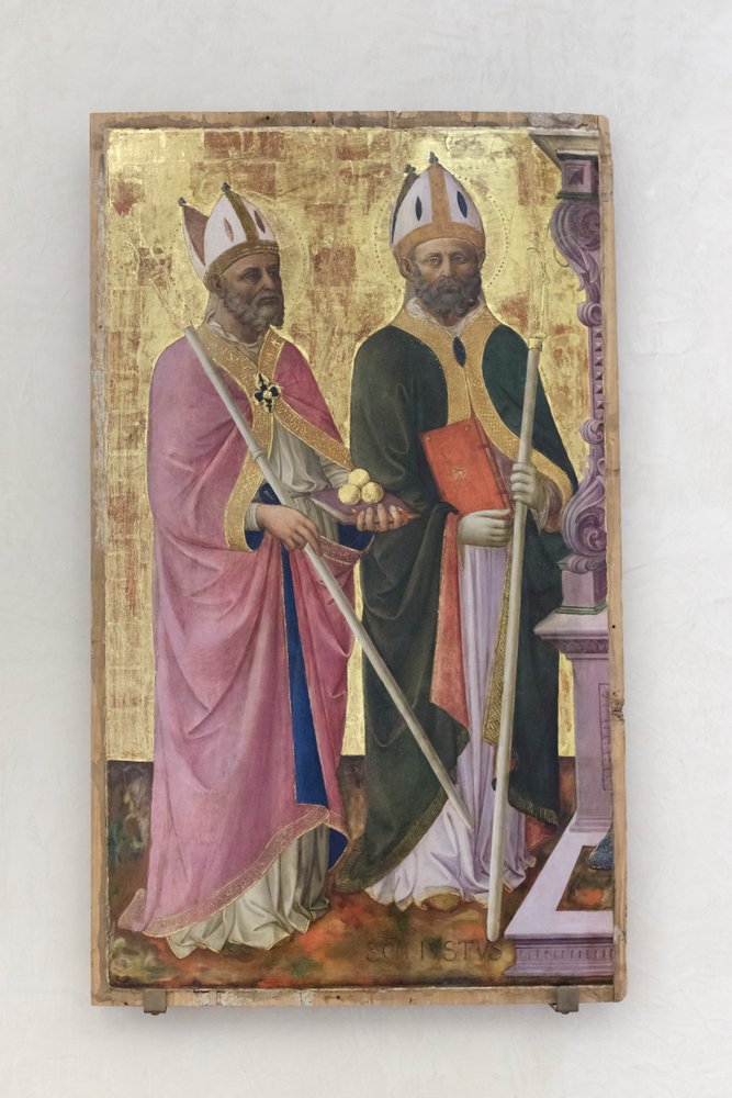 Die Heiligen Nikolaus und Justus, Teil des Altars