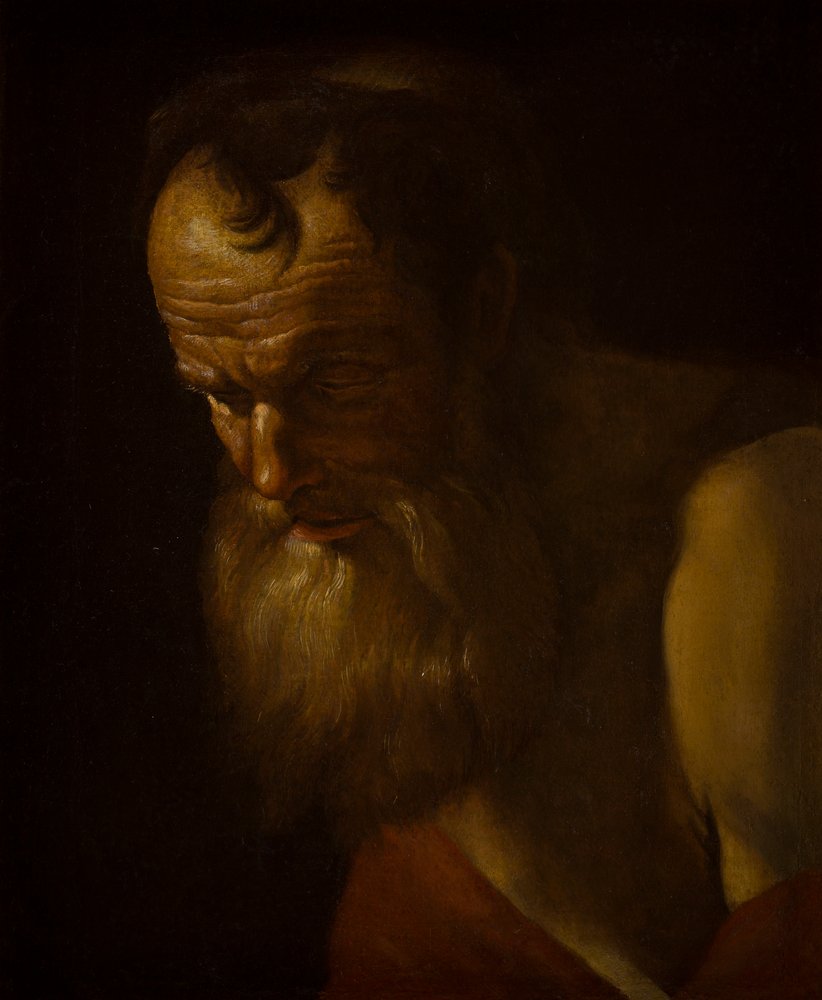 Porträt eines Heiligen (Fragment) von Dutch School