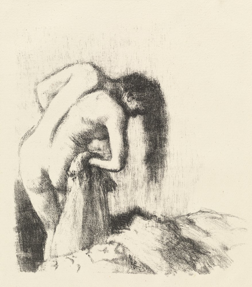 Nach dem Bad La sortie du bain Petite planche, ca. 1891 von Edgar Degas