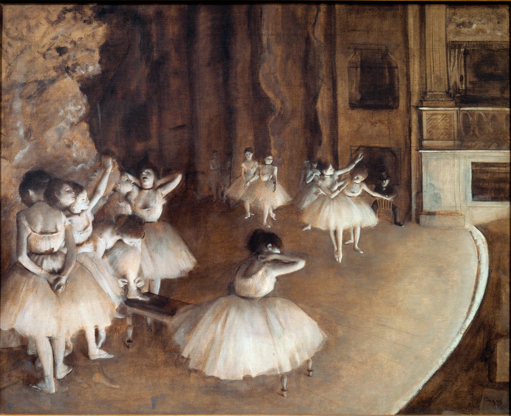 Ballettprobe auf der Bühne von Edgar Degas