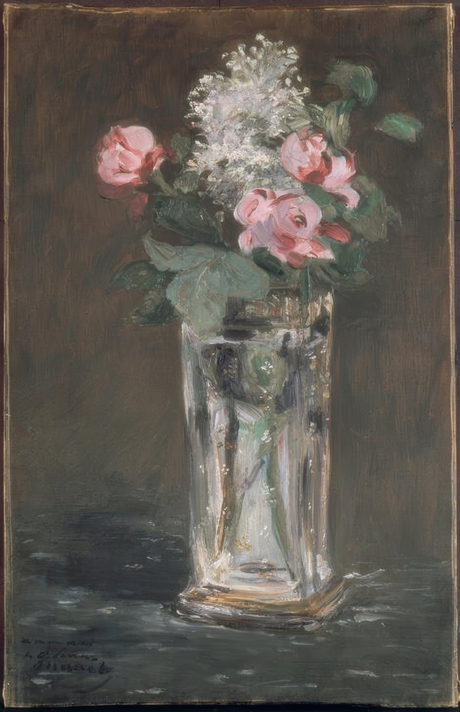 Blumen in einer Kristallvase von Édouard Manet