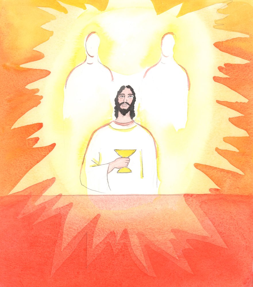 Als Christus im Obergemach betete, vor seinem Leiden, betete er im Heiligen Geist zu seinem himmlischen Vater von Elizabeth Wang