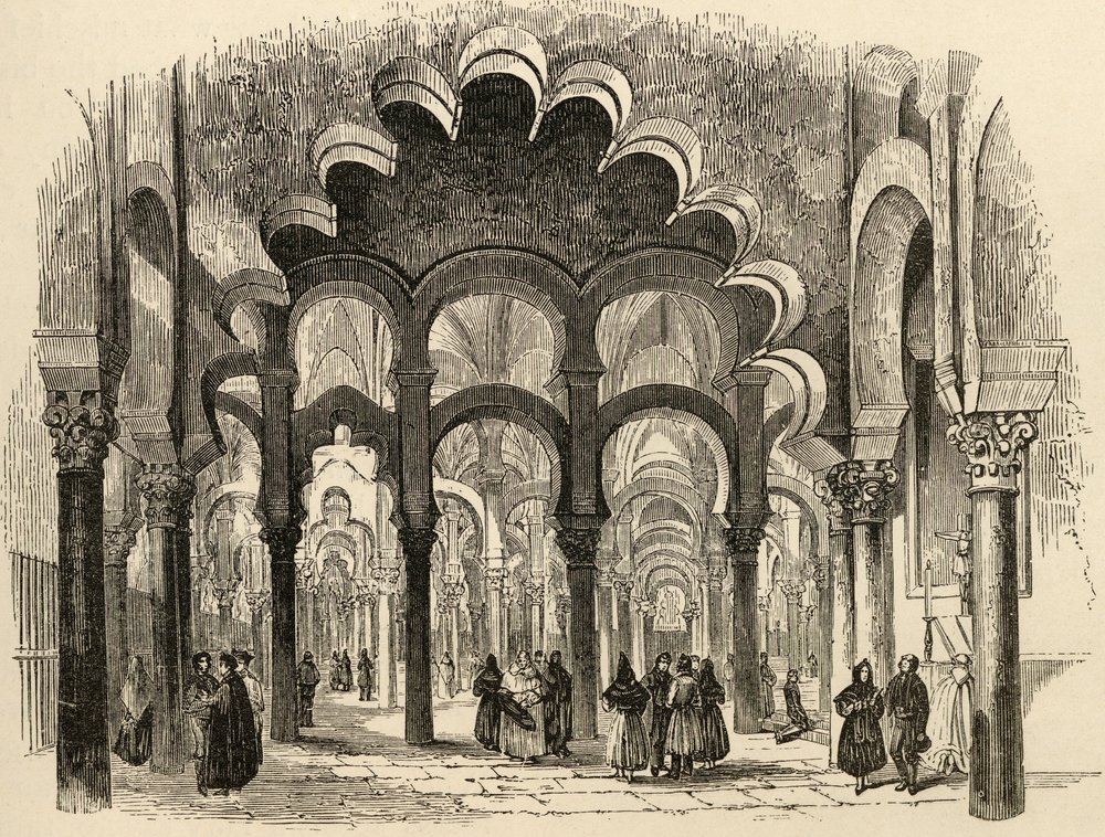 Die Große Moschee, Córdoba, Illustration aus 'Spanish Pictures' von Rev. Samuel Manning von English School