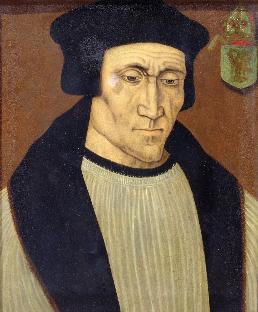 Porträt von Richard Foxe oder Fox (c.1448-1528), Bischof von Winchester, Lord Privy Seal unter Heinrich VII. und Heinrich VIII. und Gründer des Corpus Christi College, Oxford von English School