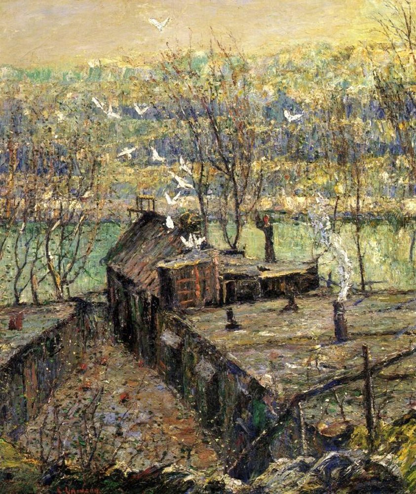Der Taubenschlag, ca. 1916 von Ernest Lawson