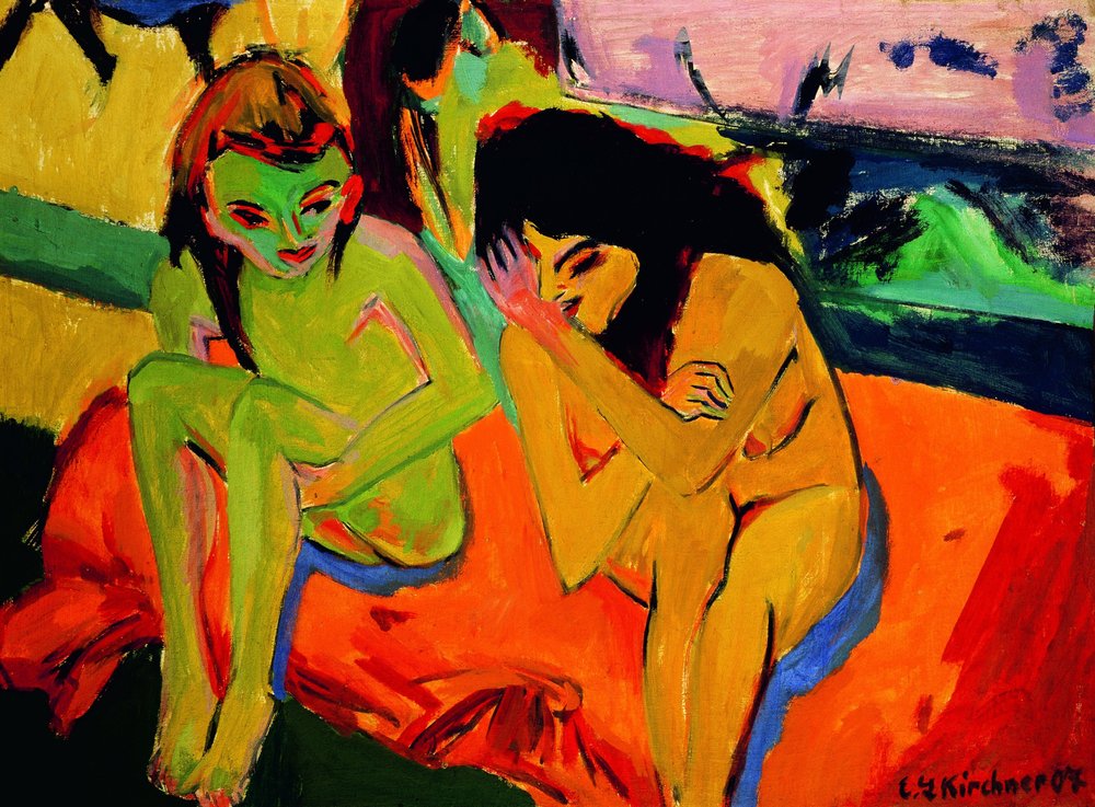 Sprechendes nacktes Mädchen von Ernst Ludwig Kirchner