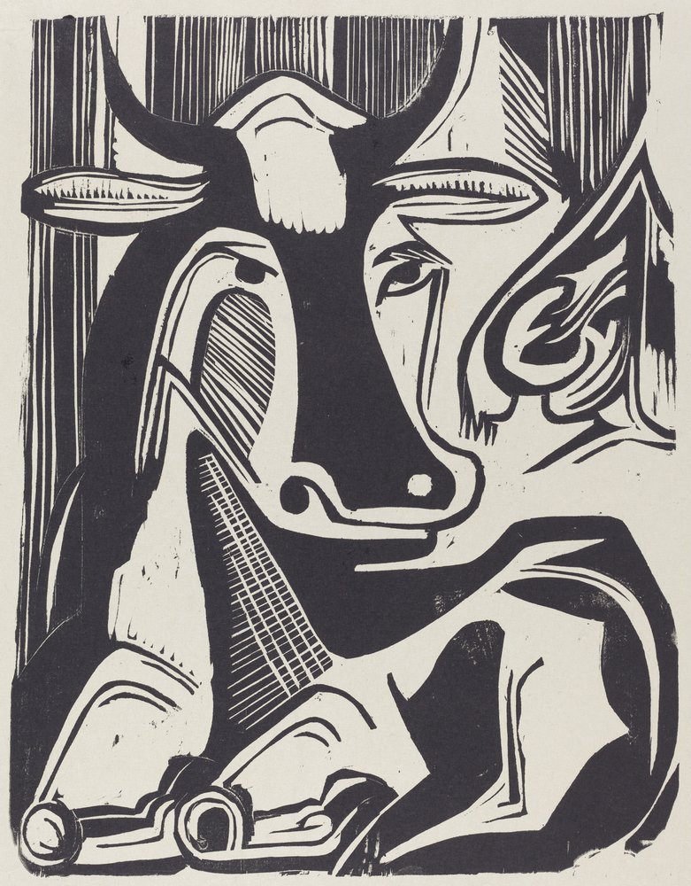Die große liegende Kuh von Ernst Ludwig Kirchner