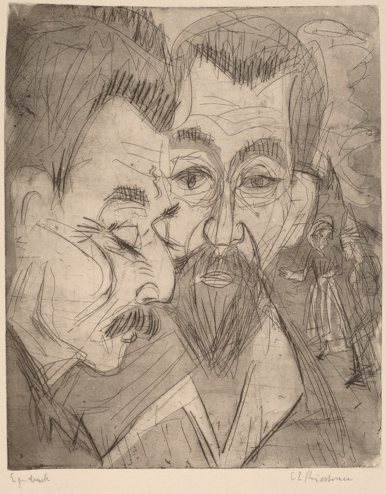 Zwei Bauernköpfe von Ernst Ludwig Kirchner
