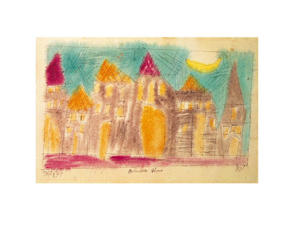 Beleuchtete Häuser von Feininger Lyonel