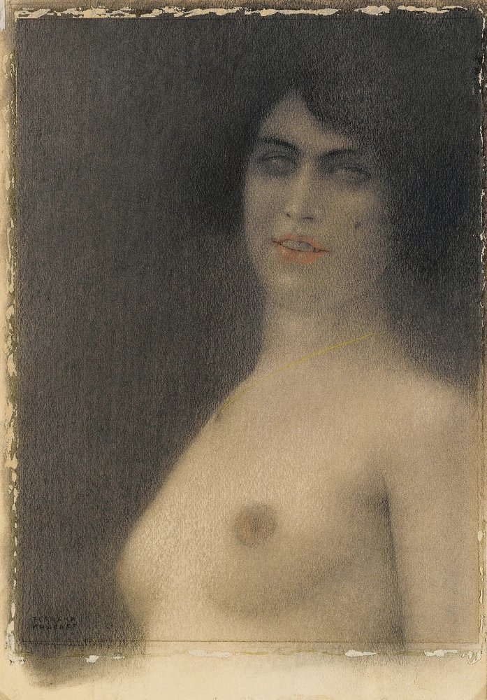 Schwarzes Haar, 1914 von Fernand Khnopff