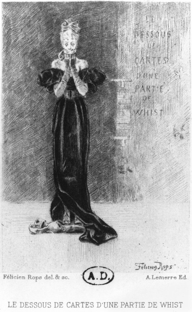 'Die verborgene Seite einer Whist-Party', Illustration aus 'Les Diaboliques' von Jules Amedee Barbey d'Aurevilly (1808-89) 1886 von Félicien Rops