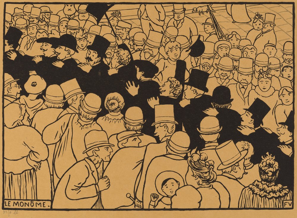Le Monôme (Parade durch die Straßen in Einzelreihe) von Félix Vallotton