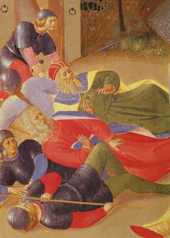 Szenen aus dem Leben Christi (Detail der umgestoßenen Figuren) von Fra Angelico