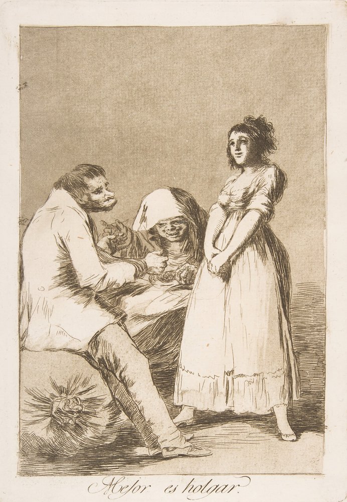 Es ist besser, faul zu sein (Mejor es holgar) von Francisco de Goya