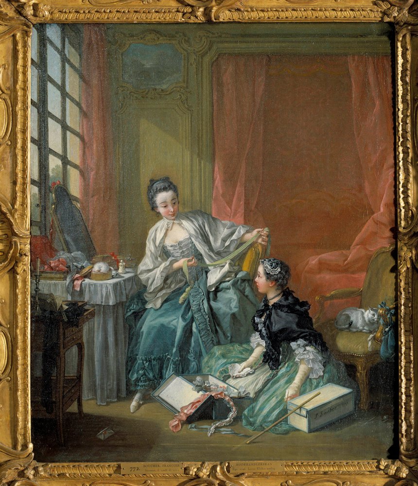 Der Modehändler. Gemälde von Francois Boucher, 1746. Stockholm, Nationalmuseum von François Boucher